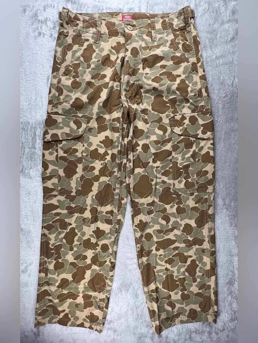 Levi's Mens 30x30 XX Cargo Baggy Ripstop Brown Duck Camo Pants